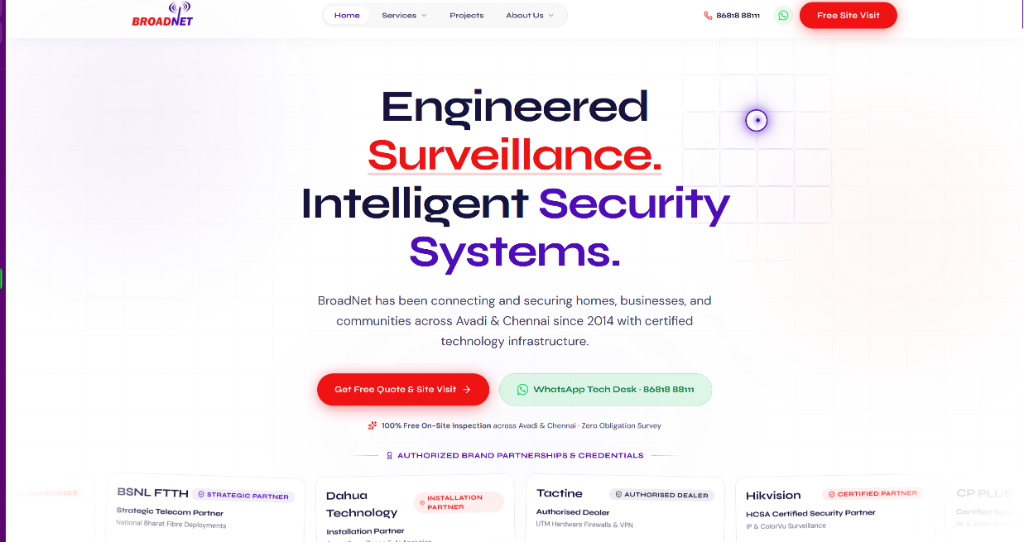 Broadnet Website Designed by Indian Pixel
